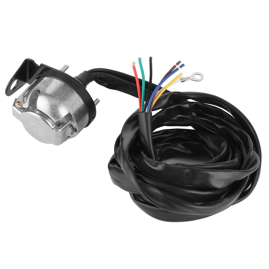 7 Pin European Trailer Connector Socket Wiring Plug 2m Cable for Commercial Vehicles Semi Trailers