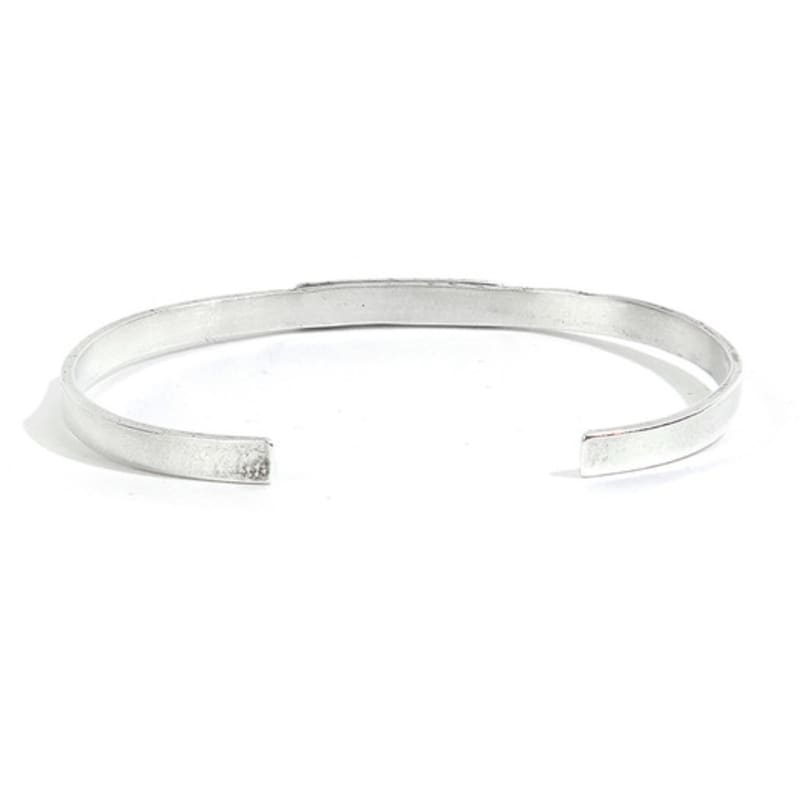 SEWNSWEN SEWN SWEN silver  HAMMERED PLATE LOGO BANGLE