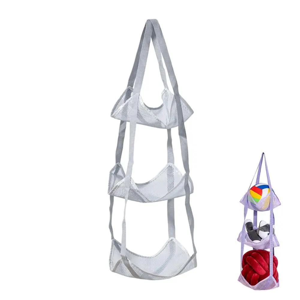 Wandmontierte Ballaufbewahrung Hängende Tasche Netzfächer Organizer Für Basketball Fußball Haus Garage Sportgeräte Organizer L7K5