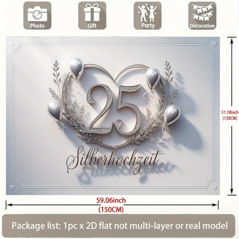 2D flat banner banner 1 piece silver wedding backdrop decoration photo polyester prop DJH