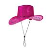 Sequined Western Cowboy Hats for Festivals Parties and Carnivals Sparkling Design Lightweight Practical Polyester Hat