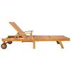 1 Person Sun Lounger Brown Solid Teak Wood