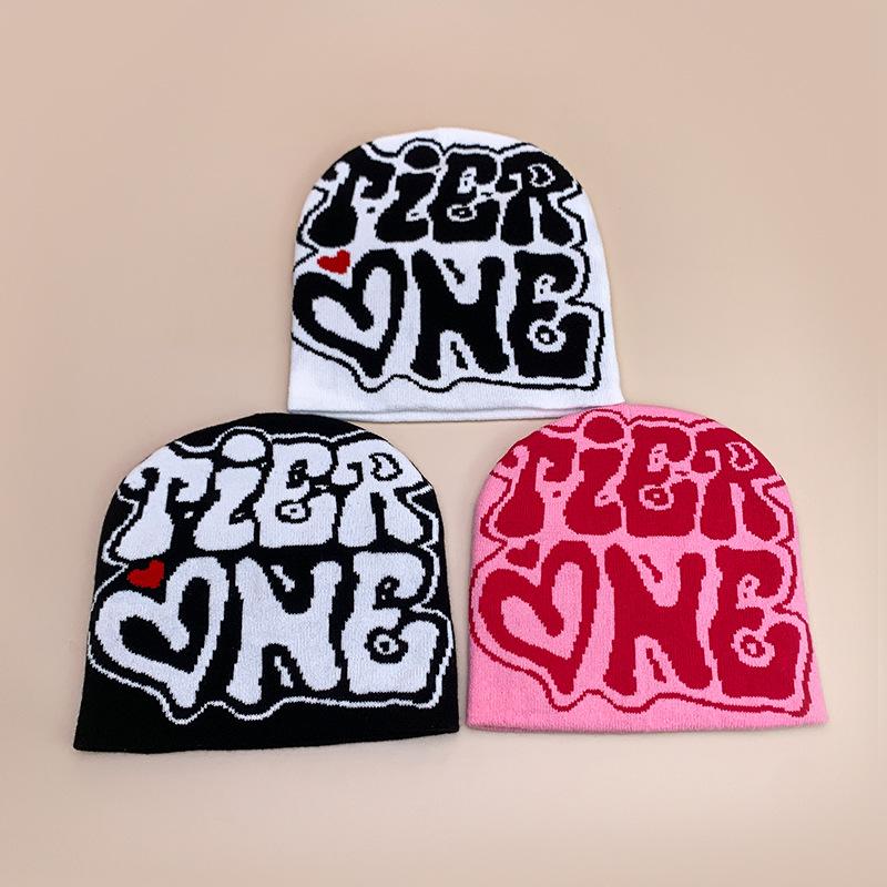 Love Letter Jacquard Knitted Hat For Men And Women Warm Street Hip Hop Pullover Hat