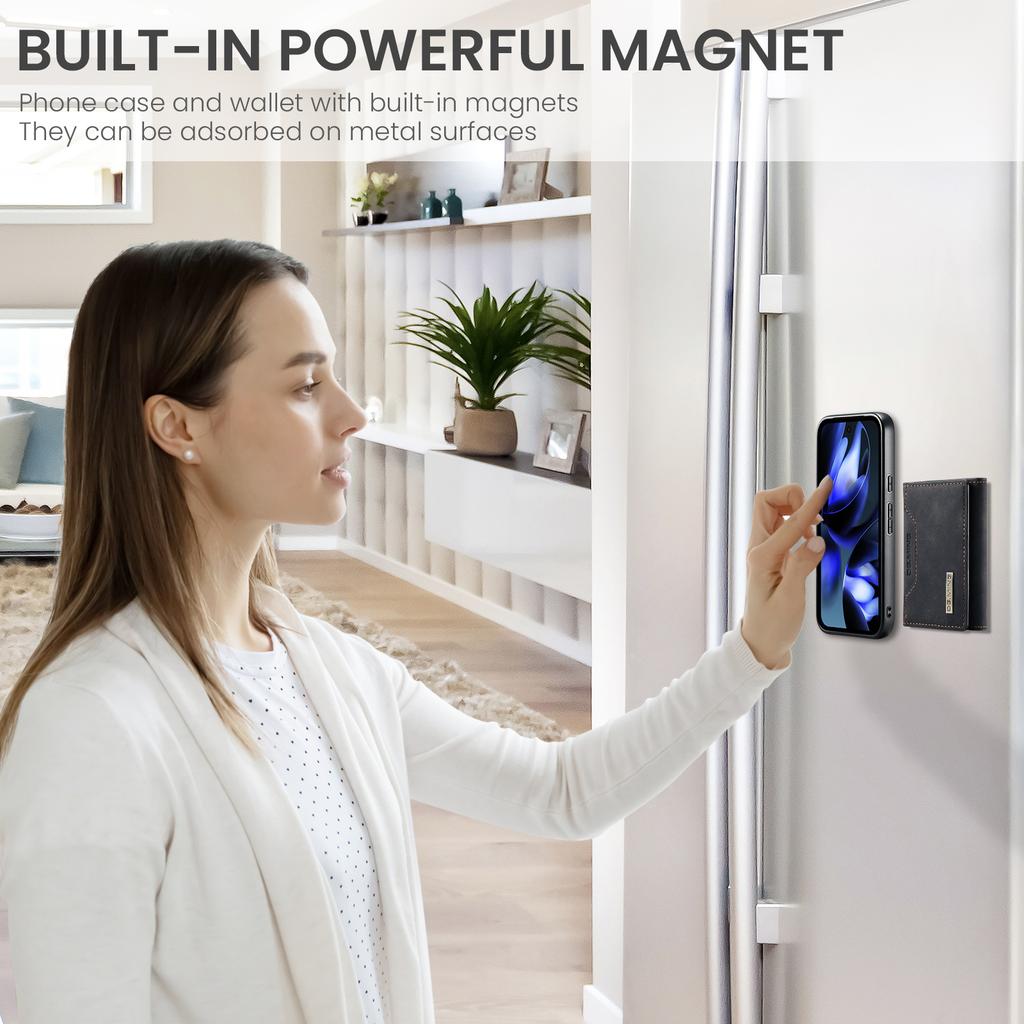 DG.MING M2 Serie für Google Pixel 9a Hülle PU+PC+TPU Handyhülle Abnehmbare Brieftasche