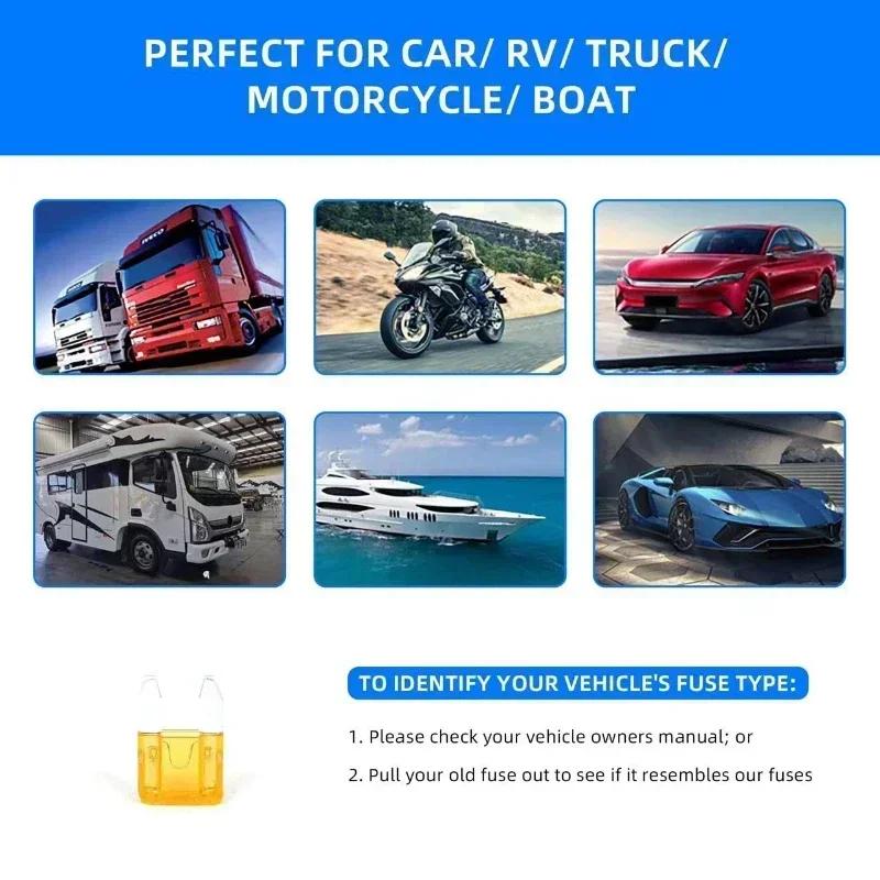 New 120pcs Car Fuse Assortment Set Profile Middle Size Blade Type Fuse Auto Car Truck 2-35A Fuse with Box Clip