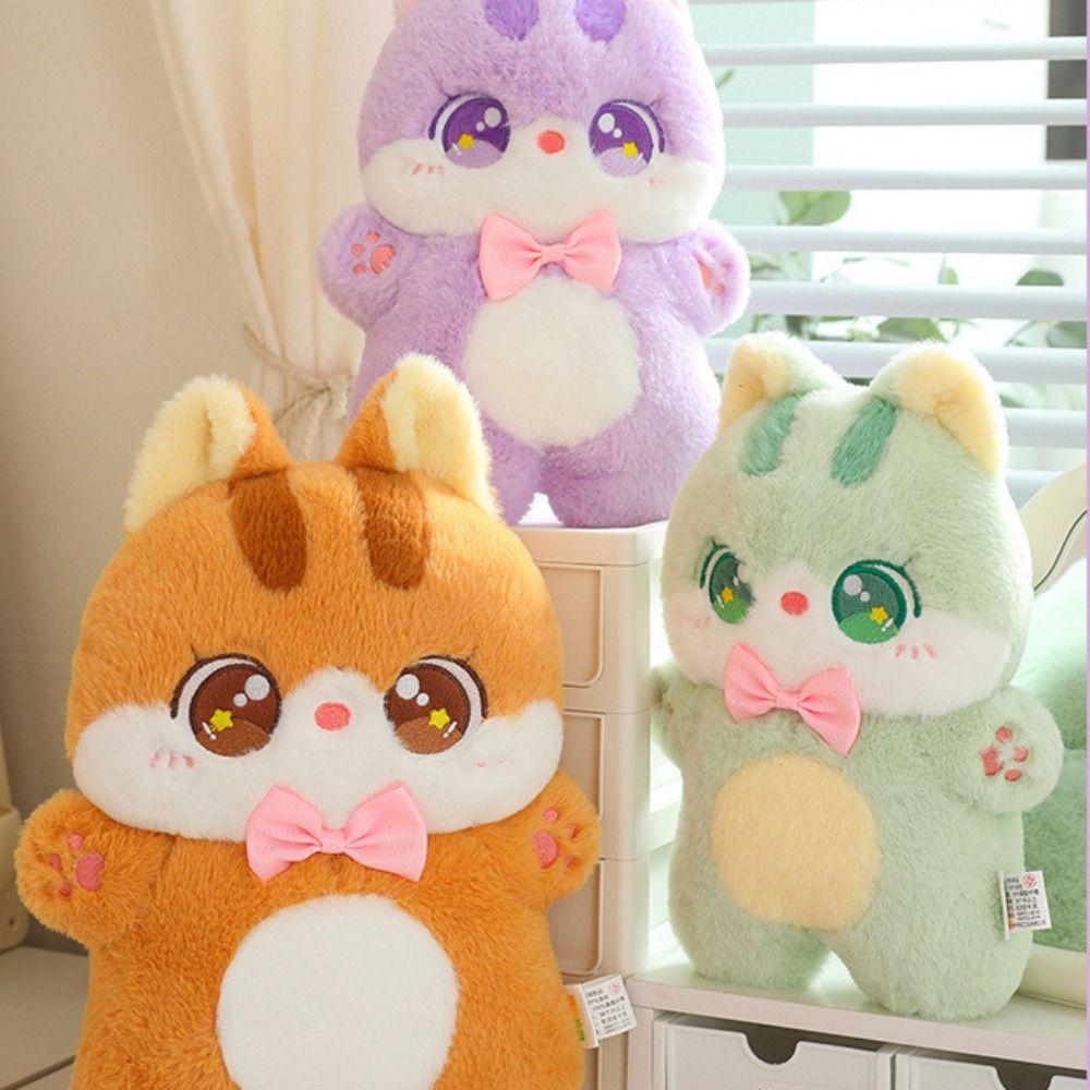 

with Bowtie Pet Cat Plush Toy Animal Cartoon Simulation Cat Doll Christmas Gift