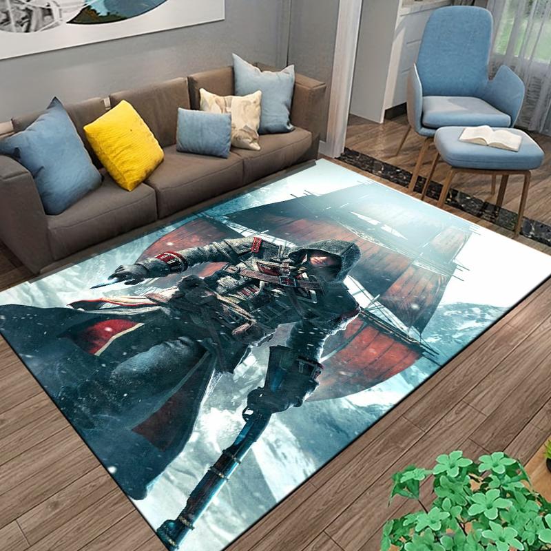 15 velikostí koberec s motivem Assassin's Creed pro obývací pokoj, koupelnová předložka, kreativní rohožka, koberec do ložnice alfombra