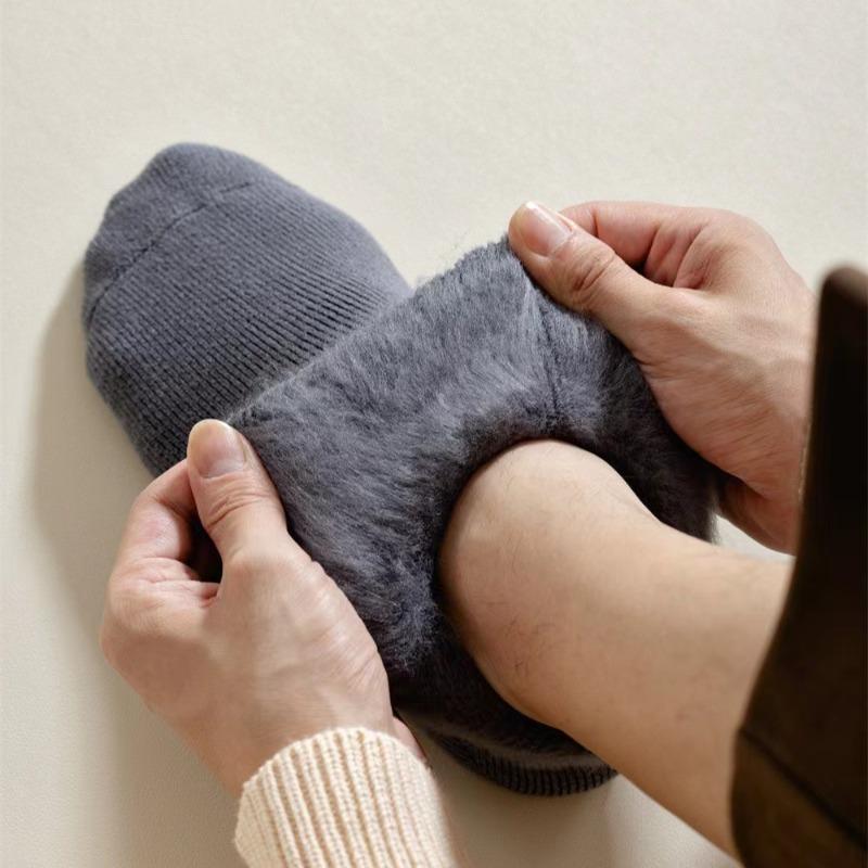 Cashmere Socks for Men in Autumn and Winter, Thickened and Padded for Warmth, Mid-calf Super Thick Sleeping Floor Socks, Winter Long Calf Wool Socks