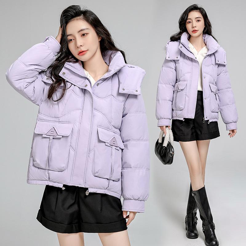 Short down cotton jackets, bread jackets, padded clothes, women's Korean loose autumn and winter jackets, thick padded jackets, new trends in 2025