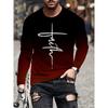 2025 3D Wolf Print Men's Round-neck T-shirt Street-style Men's Long-sleeved T-shirt Autumn-winter Daily Casual Men's Warm Top