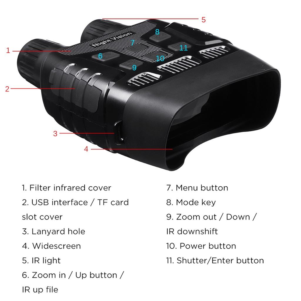 HD Digital Night Vision Binoculars With Video Recording Infrared Day And Night Vision Hunting Binoculars Telescope 196*146*59mm