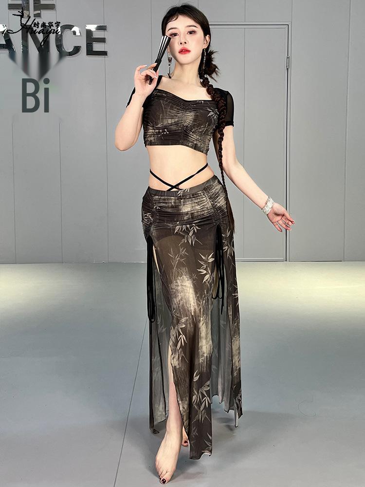 2025 Damen Bauchtanz Übungsoutfit: Neuer Stil Sommer Anfänger Orientalisch Sexy Langes Kleid Set