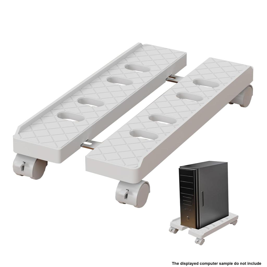 Adjustable Computer Tower Stand Fits PC Mobile CPU Stand Ventilated PC Tower Stand Under Desk CPU Holder for Desk Accessories