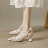French Woven Bag Head Sandals Women's Summer 2025 New Pointed Cross Belt Hollow Fashion Versatile High Heels