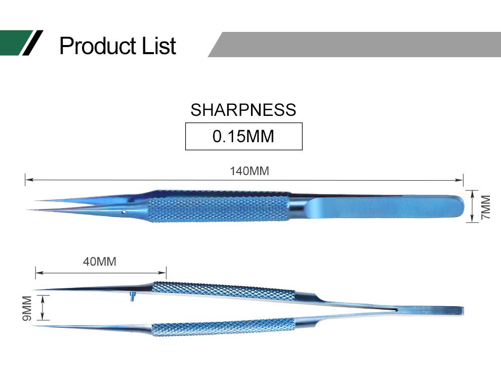 Blue Fingerprint Anti-Magnetic Titanium Alloy Tweezers 0.15mm, Fine Point for Mobile Phone Repair and Microscope Use