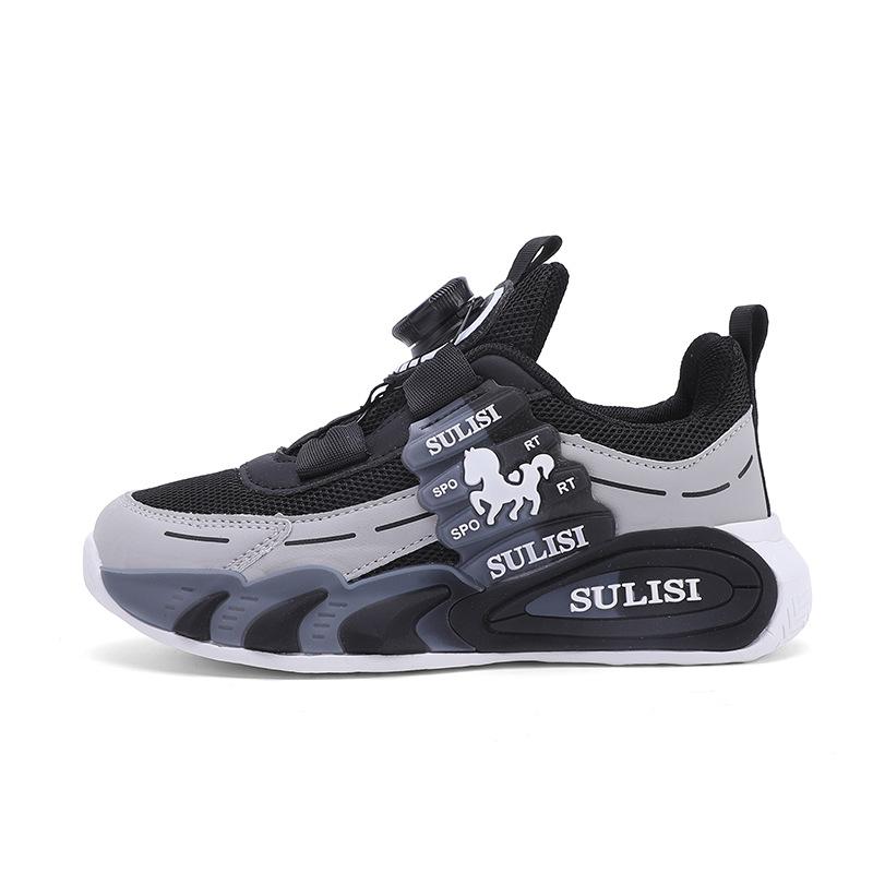 Classmates Boys Shoes Spring and Autumn Wear-resistant Shoes Mesh Breathable Middle and Older Boys Button Children's Sneakers