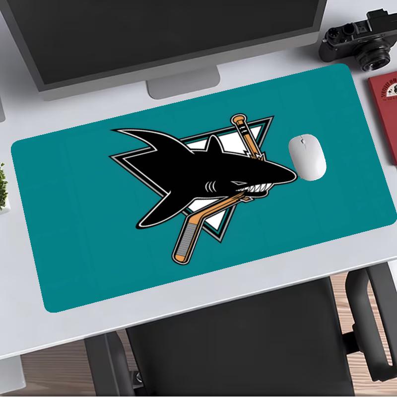 San Jose Sharks Extended Gaming Mouse Pad with Stitched Edges NonSlip Rubber Base Waterproof Desk Mat for Computer Laptop Office Gaming