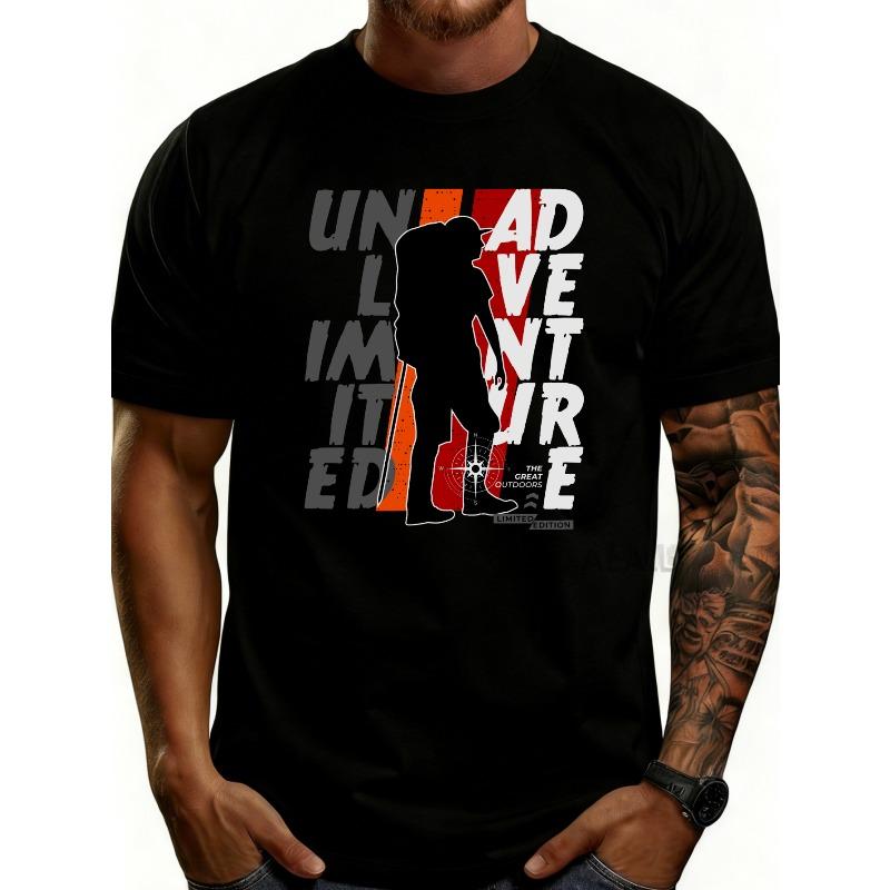 

European sizes Casual Style Men S T-Shirt Adventure Outdoor Activity Summer Gift for Him S чёрный