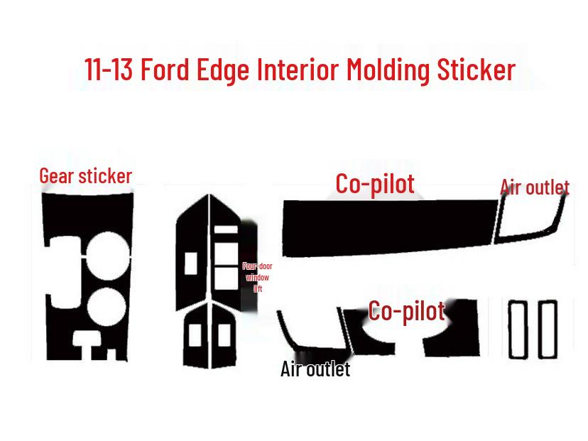 11-13 Year Edge Carbon Fiber Center Console Gear Decal for Interior Decoration