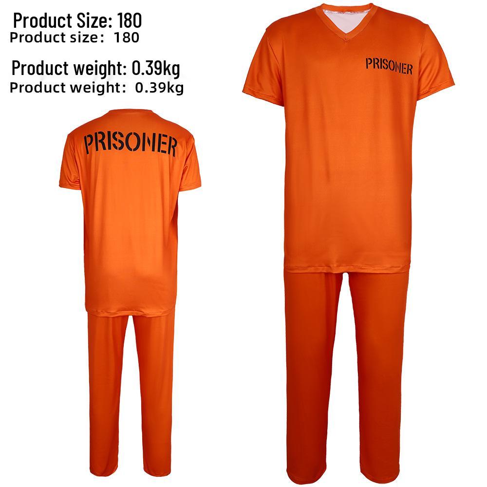 Orange Prisoner Costume Set for Halloween Cosplay and Role-Playing