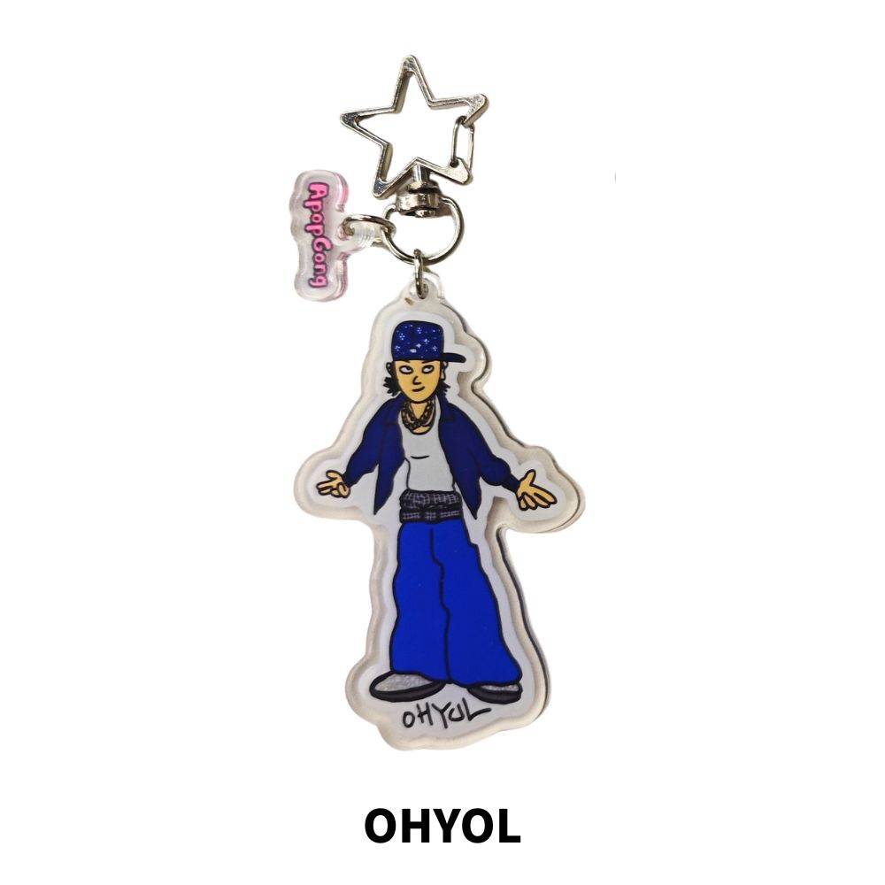 ApopGong × Lngshot 4SHOW BOSHOW Vintage Hip-hop Style Cartoon Acrylic Keychain OHYUL