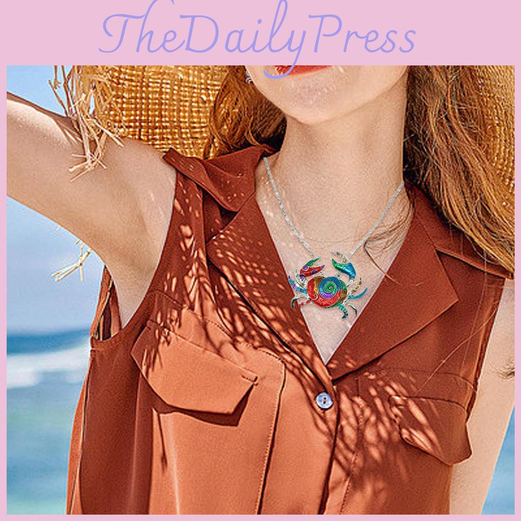 Charming Crab Jewelry Set Featuring Stylish Alloy Necklace And Earrings For Women