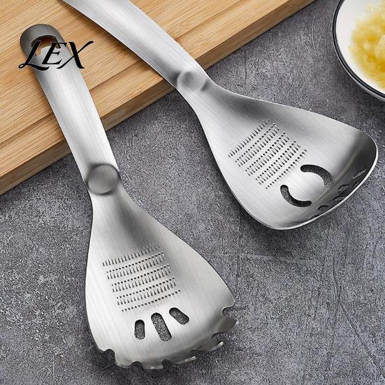 Versatile Kitchen Tool for Baking Stainless Steel Grinding Spoon, Multifunctional Gadget, Garlic Ginger Soup Strainer Cooking Mashing/Egg Separating