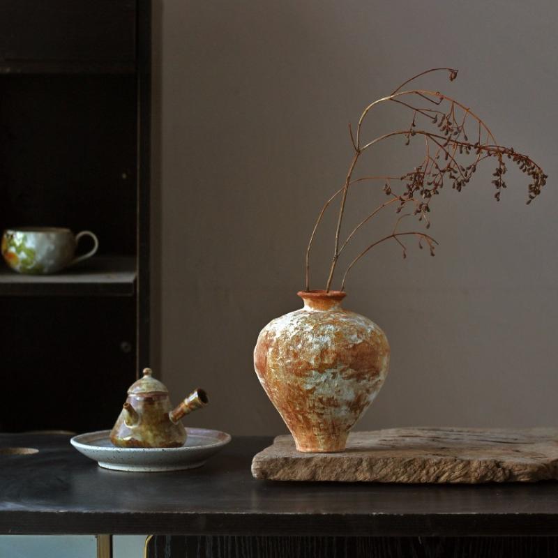 Ceramic Vase Handcrafted Kiln-transformed Earthenware Jars Flower Vase Flower Arrangement Accessories Ceramic Handicrafts