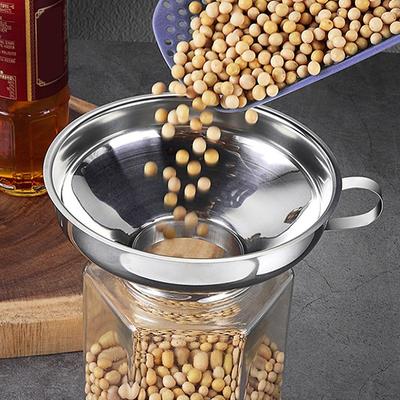 Canning Funnel Stainless Steel Cooking Tools Wide Mouth Canning Funnel Hopper Filter Leak Wide-Mouth Can For Oil Wine Kitchen