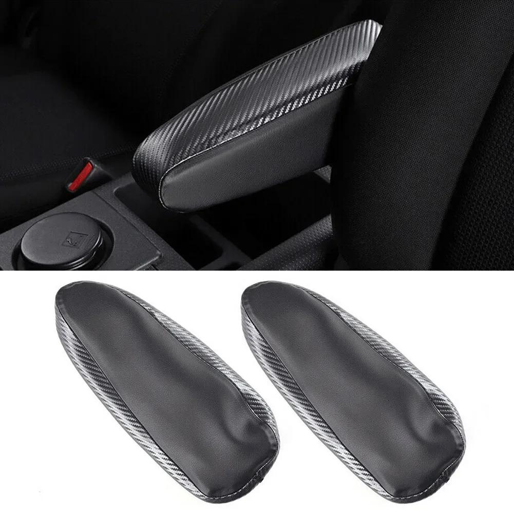 CarHome 2pcs Car Seat Armrest Cover Trim For Toyota FJ Cruiser 2007-2012 Carbon Fiber Leather Cushion Cover Armrest Protector NE