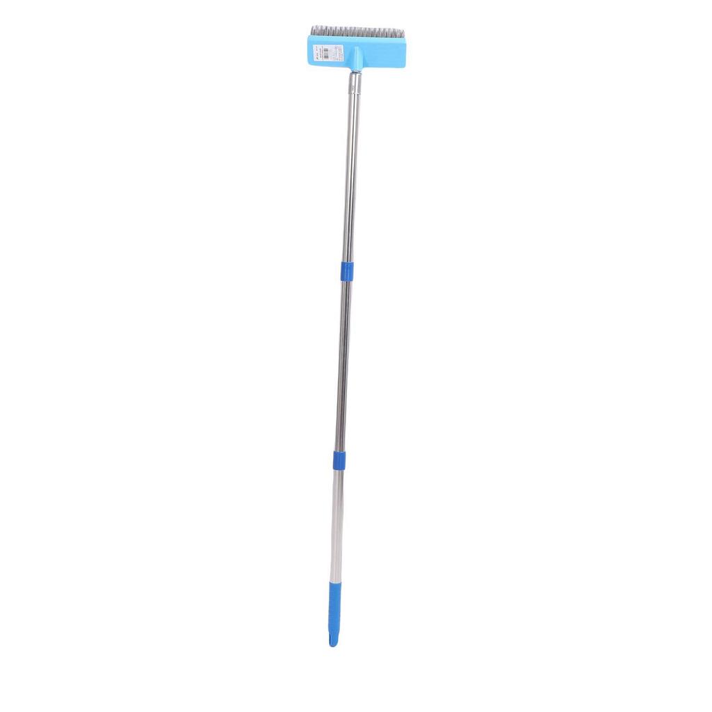 30cm Hvy Duty Steel Wire Broom Stainless Steel Telescopic Handle Outdoor Floor Scrub Brush