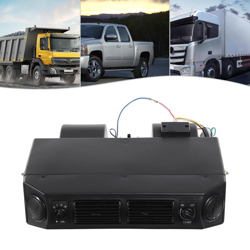 12V Truck Air Conditioning Evaporator, ABS Black Manual Control AC Evaporator, 3 Speed Air Flow Replacement for Car A/C System