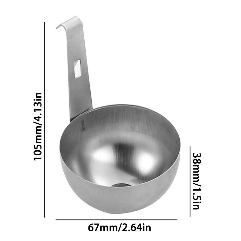 Poached Egg Spoon Stainless Steel Egg Cooker Hangable Round Nonstick Steamer Boiler for Kitchen Cooking Breakfast Household