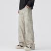 Spring American high street wide-leg dirty pants men's trendy brand loose straight casual pants men's tooling trend