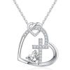 Heart Cross Pendant Birthstone Necklace: European & American Fashion Jewelry Gift