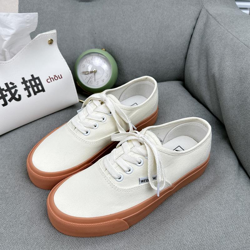 

Повседневные туфли на плоской подошве из парусины, женские уличные однотонные спортивные туфли с мелкой подошвой, женская уличная обувь на шнуровке, вулканизированные туфли 44 36