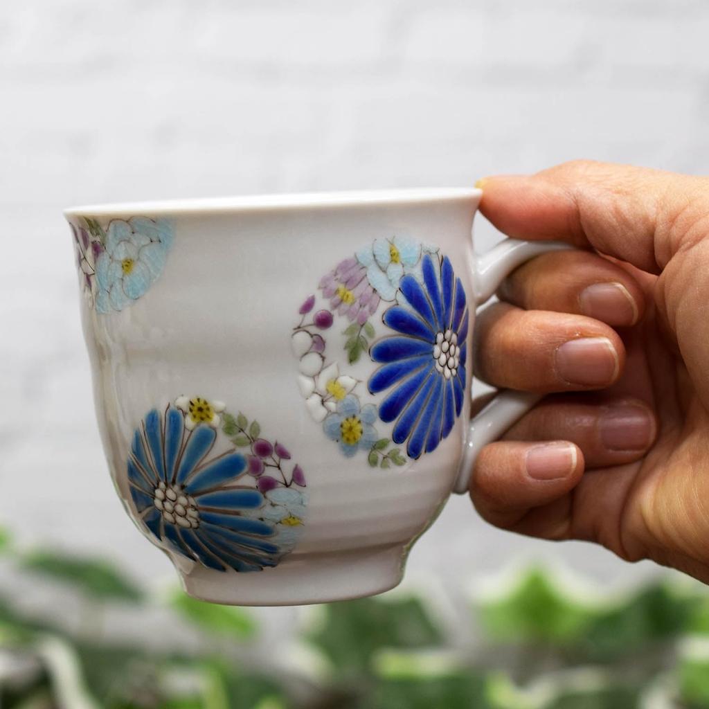 Waza No Kura Stylish Mug Pair Set Kutani Ware Hana Pottery Luxury Brand Tableware Made In Japan