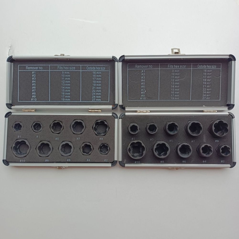 Set Extractor Șuruburi Design Hexagonal Rezistent la Uzură Instrument de Îndepărtare Șuruburi Piulițe Rotunjite