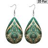 Weihnachtsgeschenk - Ohrringe im Bohème-Stil aus hellbraunem und grünem Leder, Damenmode Hängeohrringe, geeignet für den Alltag und festliche Partys