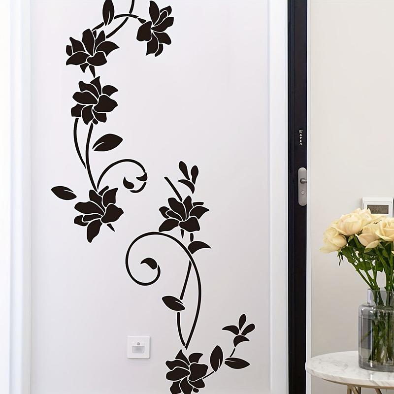 Autocolante de perete cu viță de vie florală, combinație simplă, autocolante pentru baie, autoadezive, impermeabile, autocolante pentru decorarea casei