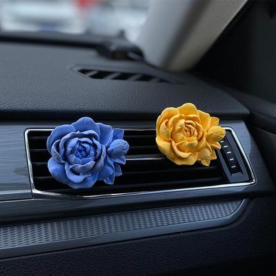 Jasmine Flower Car Air Freshener for Air Conditioning Vent, Aroma Diffuser Stone Ornament, High-End Decoration for Women