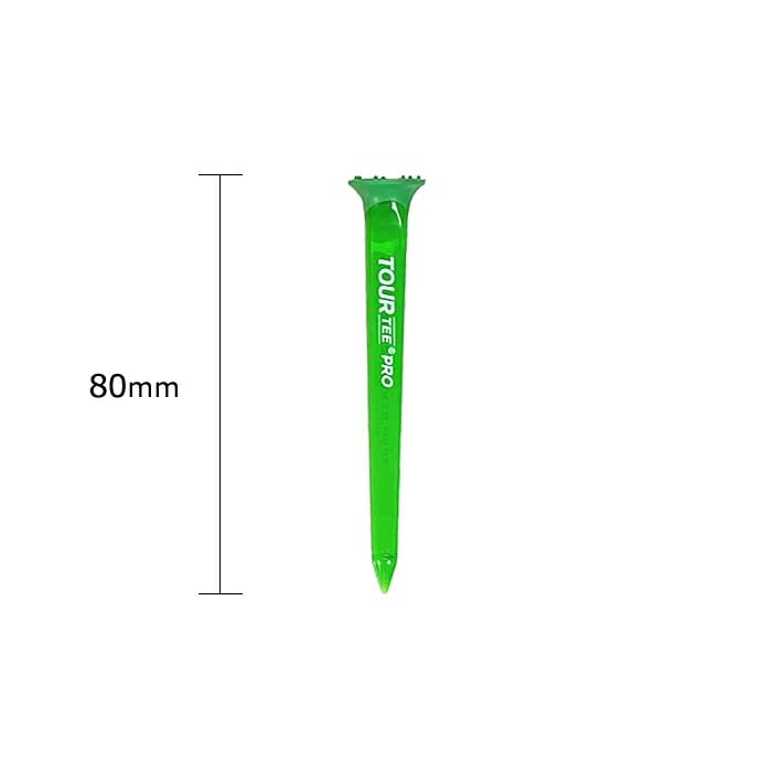 TOUR TEE PRO NEONS 80mm Rule Compliant 2024 Colorful Golf Tees for Easy Teeing Up [Authentic] (4 tees) T-489 USGAR&A Fluorescent/Clear