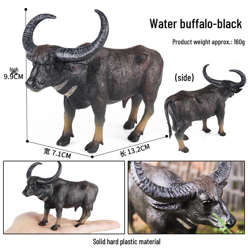 Realistic Farm Animal Model Set: Dairy Cow, Simmental Bull, Yellow Cattle, Fighting Bull, Water Buffalo, Yak