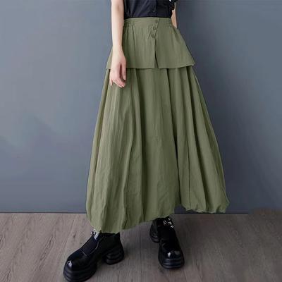 Bud Button False Two Pieces Skirt ZMY1192