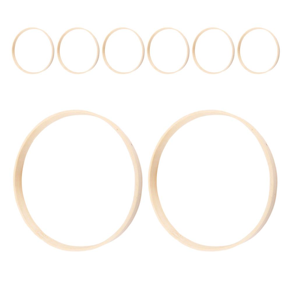 8Pcs Bamboo Rings for DIY Macrame Crafts Dream Catcher Wreath Hoops Supplies Bamboo Rings Wreath Hoops Macrame Supplies