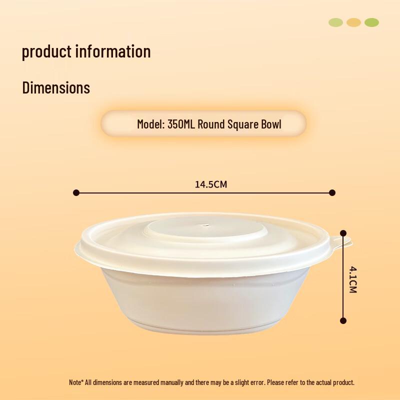 Dalu 350ml Biodegradable Round Takeaway Food Containers