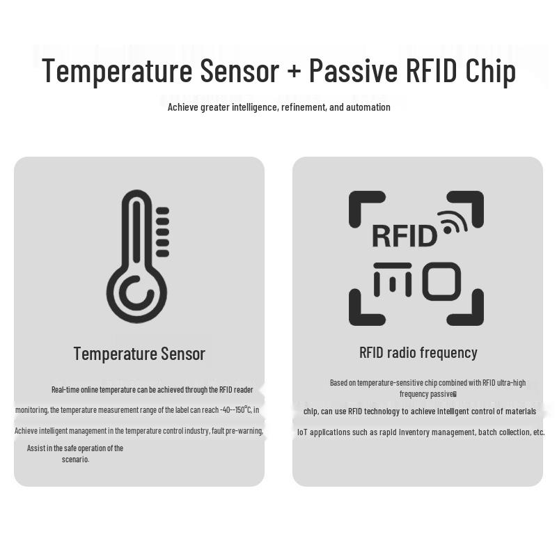 Ultra-High Frequency RFID Temperature Reader & Writer - Non-Contact 915M RF Smart Power Temperature Monitor