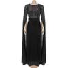 Elegant European & American Fashion Women's See-through Dress with Hot Drilling Details.