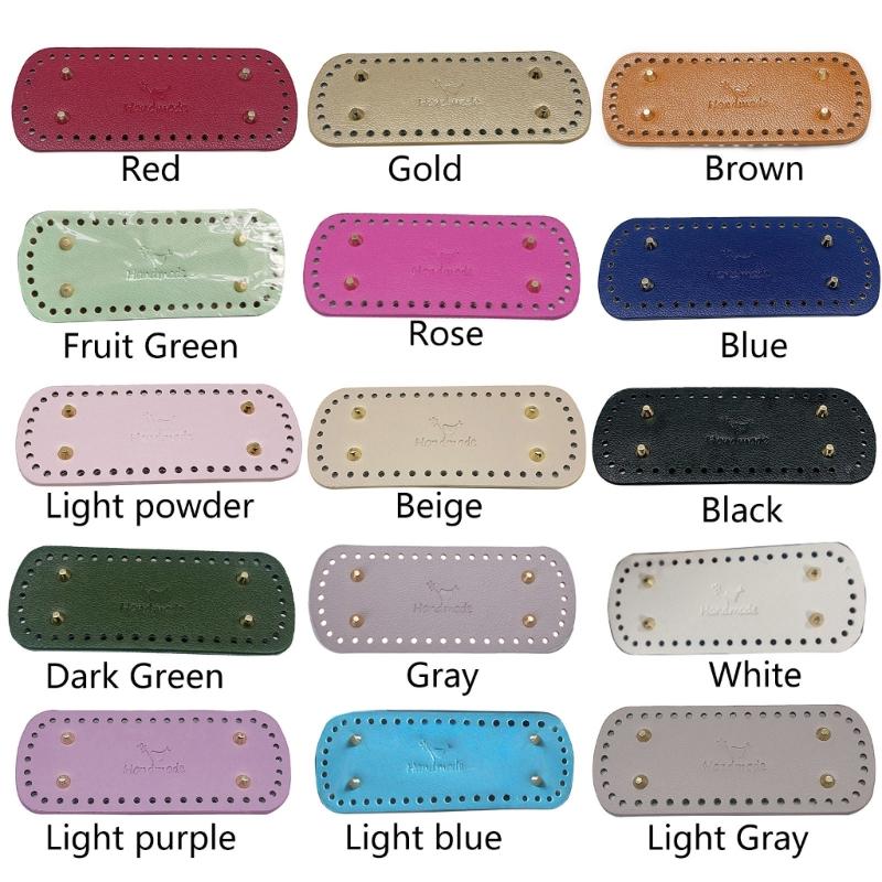 Handmade Bag Bottoms with 44 Holes Leather Oval Round Bag Base DIY Crochet Bag Accessories for Knitting Bags Bucket Bags