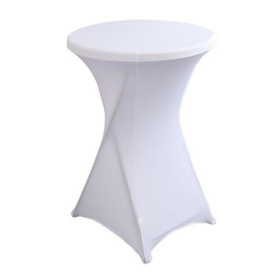 Yousheng Cocktail Table Cover Solid Color Design High Elastic Oil-Proof Universal Fit Simple Installation Round High Top Table Cloth